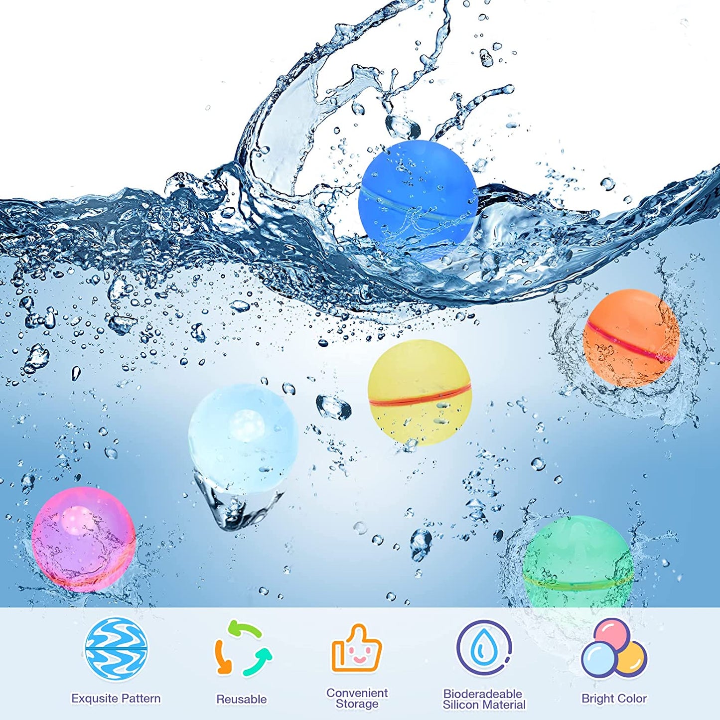 Electro Gadget Hub™ Reusable Water Balloons (12 pcs)